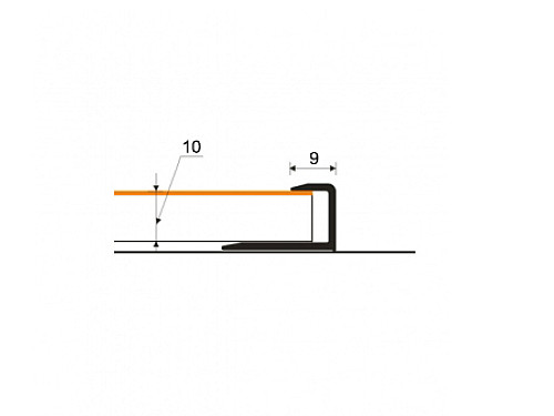 Ukončovací profil 9 mm pre krytiny od 9 do 10 mm (pre ručné tvarovanie)
