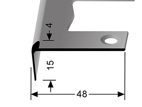 Schodový profil pre krytiny do 6 mm (pre ľahké ohýbanie)