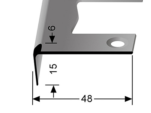 Schodový profil pre krytiny do 6 mm (pre ľahké ohýbanie)