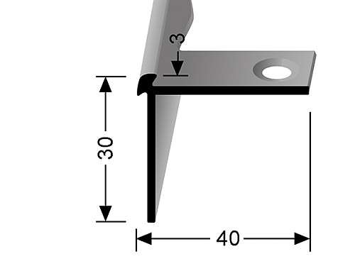Schodový profil pre krytiny do 6,5 mm (pre ľahké ohýbanie)