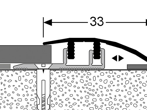 Prechodový spojovací profil 33 mm pre krytiny do 7,5 mm (narážací/skrutkovací) | nivelácia 4 - 12 mm