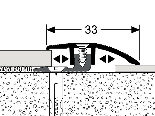 Prechodový spojovací profil 33 mm pre krytiny do 9,5 mm (skrutkovací) | nivelácia 4 - 12 mm