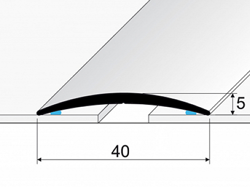 Prechodový profil 40 mm, oblý (samolepiaci) | dyhovaný